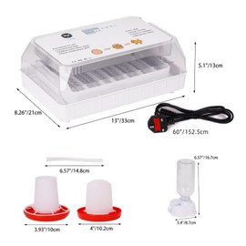 BREUAILY 15 Egg Incubator 3 In 1 Fully Automatic Poultry Hatcher Quail Egg Incubator with LED Egg Light Automatic Temperature Control & Automatic Egg Turner