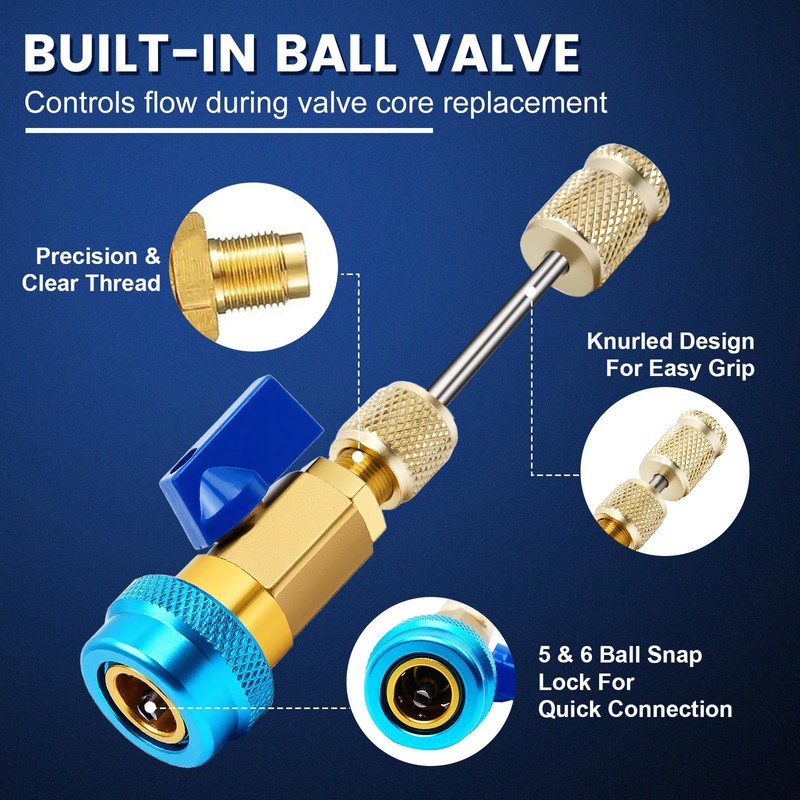DikTalk AC Schrader Valve Core Removal Tool,60pcs Air Condition Schrader