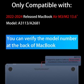 Teryeefi [Heavy Duty Fold Kickstand] for MacBook Air 13.6 Inch Case M3 M2 2022-2024 A2681 A3113,Shockproof Protective Hard Shell with Keyboard Cover Screen Protector, Khaki