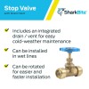 Sharkbite 34 Inch Brass Push Stop Valve With Drain Vent