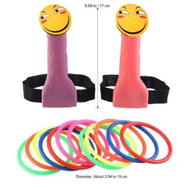 Bachelorette Party Games Set,Ring Toss and Junk On The Hunk Poster for Hen Night Party, Bridal Showers, Ladies Night Out, Adult Night Party Favors Supplies