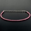 Pink Tourmaline Beaded Bracelet, 2mm Pink Tourmaline Micro Faceted Round