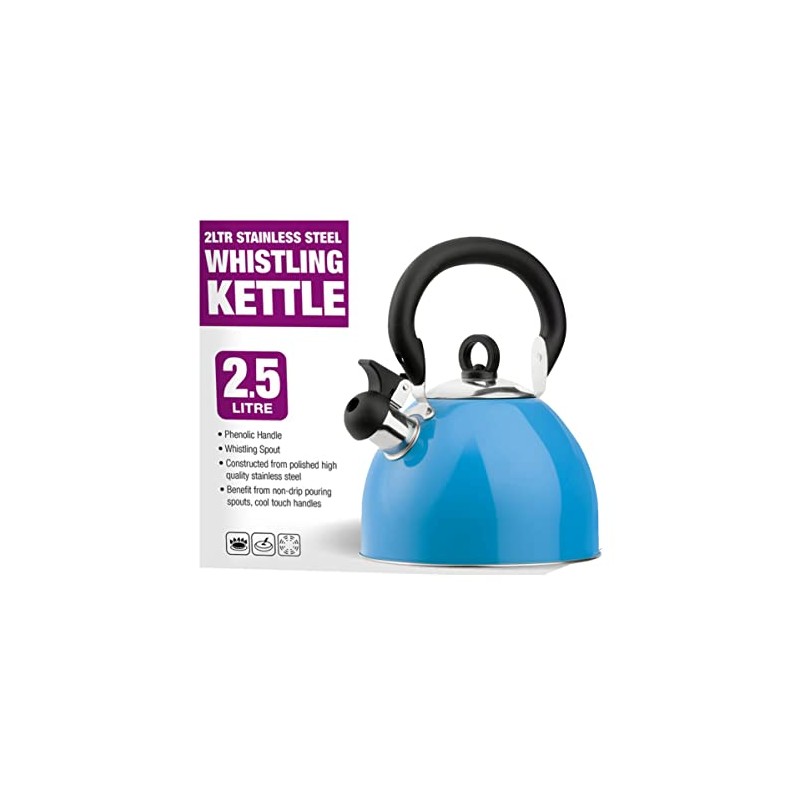 Whistling Kettle 2.5 Litre Stainless Steel Stovetop Kettle Camping Kettle