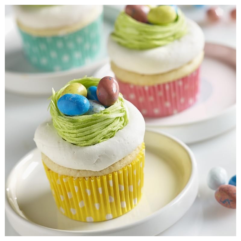 Eoonfirst Rainbow Mini Polka Dots Cupcake Liners 300 Pcs, No