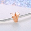 Rose Gold Letter Charms Solid Sterling Silver Initial A-Z Alphabet