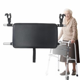 Universal Walker Rest Seat for Attachable Seat Folding Walker, Maximum Weight Capacity of 250 Pounds, Adjustable Range:20"~24"(Black)
