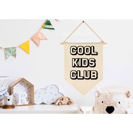 Cool Kids Club-Flag Sign Art Gifts for Baby Newborn Boys Girls Kids-Banner Wall Decor Gifts for Nursery Bedroom Playroom Front Door-Baby Gift Shower-New Home Birthday Christmas Gift