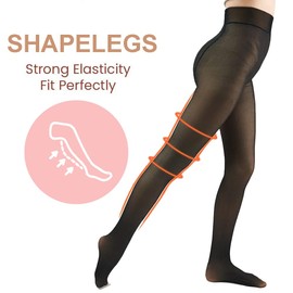 Huasemy Fleece Lined Tights Sheer Women - Winter Fake Translucent Warm Pantyhose Leggings Sheer Thick Tights,Black，S-M