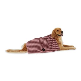 Bone Dry Pet Grooming Towel Collection Absorbent Microfiber X-Large, 41x23.5", Striped Cranberry