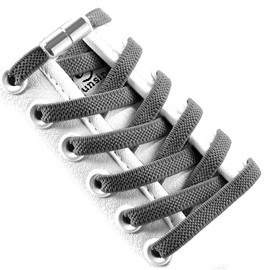 [VICT POPU] No Shoelaces Elastic Shoelaces Lock Sneaker Tieless One Size Fits All Kids and Adults Sports Flat Shoelaces, drank grey