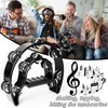 Tambourine Double Row Metal Jingles Half Moon Musical Instruments Tamborines