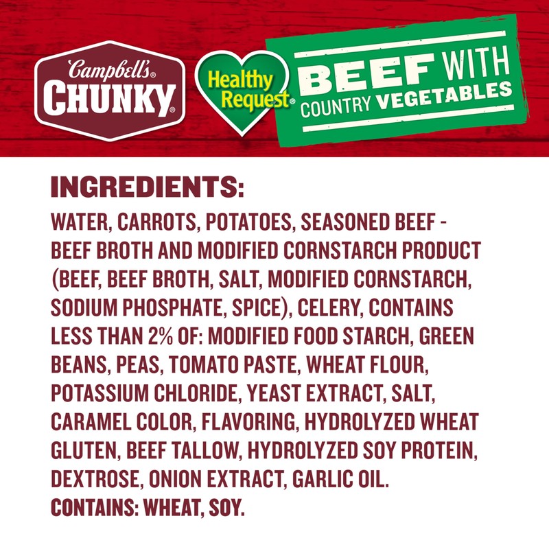 Campbell’s Chunky Healthy Request Soup, Beef Soup with Country Vegetables,