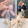 Asaisimg 5 Pcs Pearl Bow Keychain for Women, Pink Pearl
