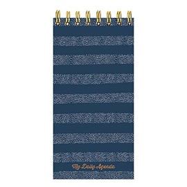 Blue Boho Stripe Undated Daily Agenda Notepad Planner