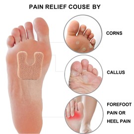 Cushioned Foot Pads with Thick Moleskin - 20 Pieces Meta Pads & Cushions for Metatarsal Areas - For Calluses, Heels & More