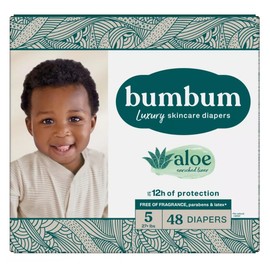 Bum-Bum Disposable Diapers, Size 5, 48 Count