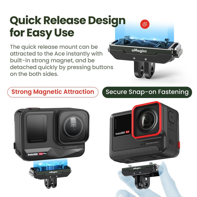 Taoricup Compatible Insta360 Ace/Insta360 Ace Pro Magnetic Mount GoPro Mount