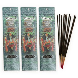Prabhuji's Gifts Matsya Hand-Rolled Spiritual Incense Sticks from India - Aromatic Sticks - for Meditation, Yoga, Relaxation, & Aromatherapy Incense - Jasmine, Rose, and Tulasi - 3 Packs of 10 Sticks