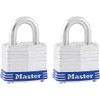 Master Lock 3T 1-9/16-Inch Wide Keyed-Alike Padlock, 9/32-Inch Shackle, 2-Pack