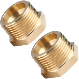2pcs 1" NPT Male x 1/2" NPT Female Brass Reducer Hex Bushing Threaded Fitting Adapter by CX WONDERLAND