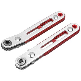 Yakamoz Mini Ratchet Screwdriver Set, 2Pcs Small Ratcheting Offset Screwdrivers 90 Degree Right Angle Screwdriver Wrench 1/4 Inch Hex Screw Driver for Tight Spaces