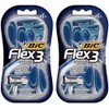 Bic Flex 3 afeitadora para hombre, 4 unidades (2 paquetes)