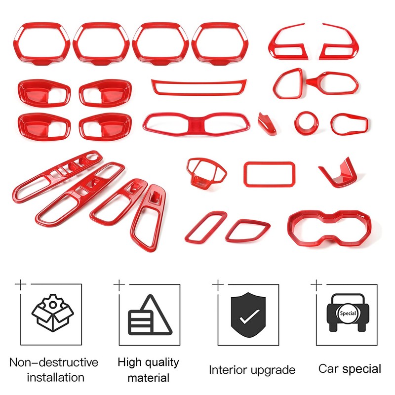 CheroCar 31 PCS Full Set Interior Decoration Trim Kit for