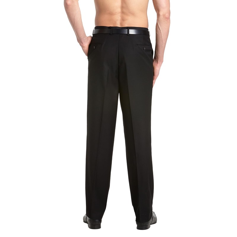 Concitor Men's TUXEDO Pants Flat Front w/WHITE Satin Band Stripe