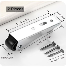 Ouliget Silent Rubber Caster,Mini Fixed Side Mounted Universal Wheel,Wooden Door Drooping Rotating Pulley,L Shaped Side Mounted Heavy Caster,2Pieces.