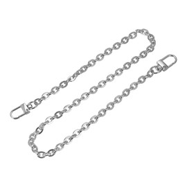 sourcing map Purse Chain Strap, 24"x0.28" Flat Chain Strap Handbag Chains Accessories Purse Straps Shoulder Cross Body Replacement Straps, Silver Tone
