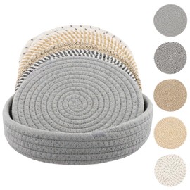 Hoxfly Topfuntersetzer Set, Runde Geflochtene Untersetzer Topf, Topfuntersetzer Hitzebeständig, Saugfähig Pfannenuntersetzer für Küche, Rund Topfuntersetzer Baumwolle für Teller, Pfannen, Töpfe