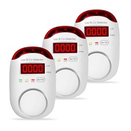 Hembisen 3 Packs Combination Gas & Carbon Monoxide Detectors, Plug in Natural Gas Detector & Carbon Monoxide Alarm, CO Detector Alarm & Propane, Methane, Explosive Gas Detector for Home,RV,Easy to Install