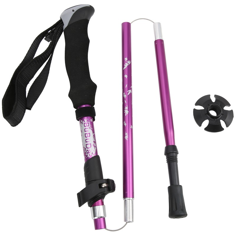 Walking Stick 5 Section Collapsible Aluminum Alloy Adjustable Folding Cane
