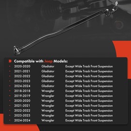 A-Premium Front Outer Right Tie Rod End, Compatible with Jeep JL Series Wrangler 2018-2024, JT Series Gladiator 2020-2024