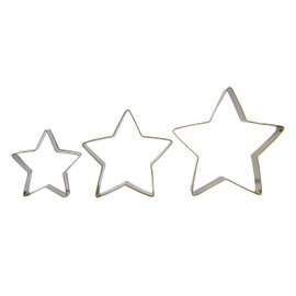 PME CH24CCC109 Christmas Cookie Cutters, Stars (Set of 3), Steel