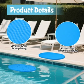 HFYZZ 4 Pcs Poolside Seating Mat - 17.7 x 13.4 Soft Oval Foam Poolside Seat Cushion for Edge of Pool, Portable Seat Mat for Side of Pool, Poolside Seat Pad for Above Ground Pools Lounging