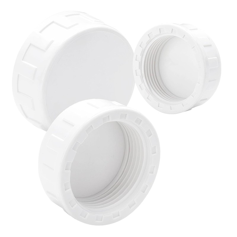 Qrity 2 Pack Pipe Fitting Cap, 32mm (1") White Female