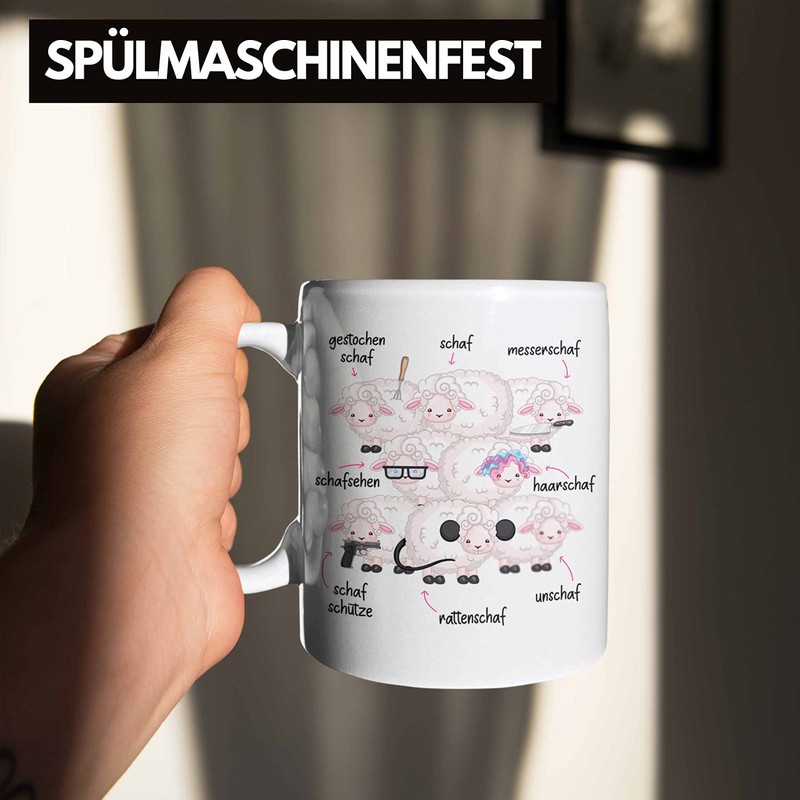 Trendation - Lustige Schaf Tasse Geschenk Wortspiele Witziger Humor Schafhirte
