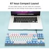 iBlancod K87 87 Keys Wired Mechanical Keyboard Metal Panel Two-color