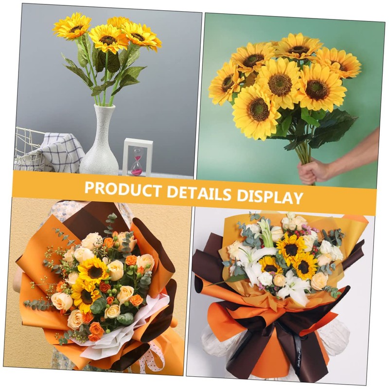 KOMBIUDA Sunflower Head Bouquet Box Pcs Soap Flowers Shower Decor