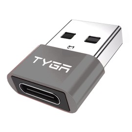TYGA STORE USB Type C Female to USB Type A Male Adapter 2.0, Sync, Transfer, Charge, Plug & Play (1, Gray)