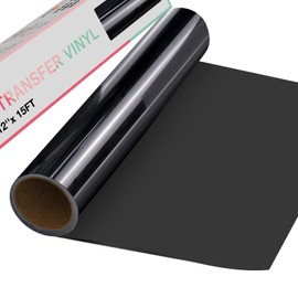 HTVRONT Flex Film Black 30.5 cm x 4.57 m Plotter Film Textile Black for T-Shirts and Fabrics