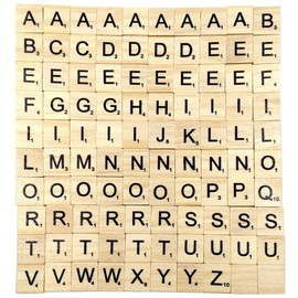 Sunnyglade 500PCS Wood Letter Tiles/Wooden Scrabble Tiles A-Z Capital Letters for Crafts, Pendants, Spelling