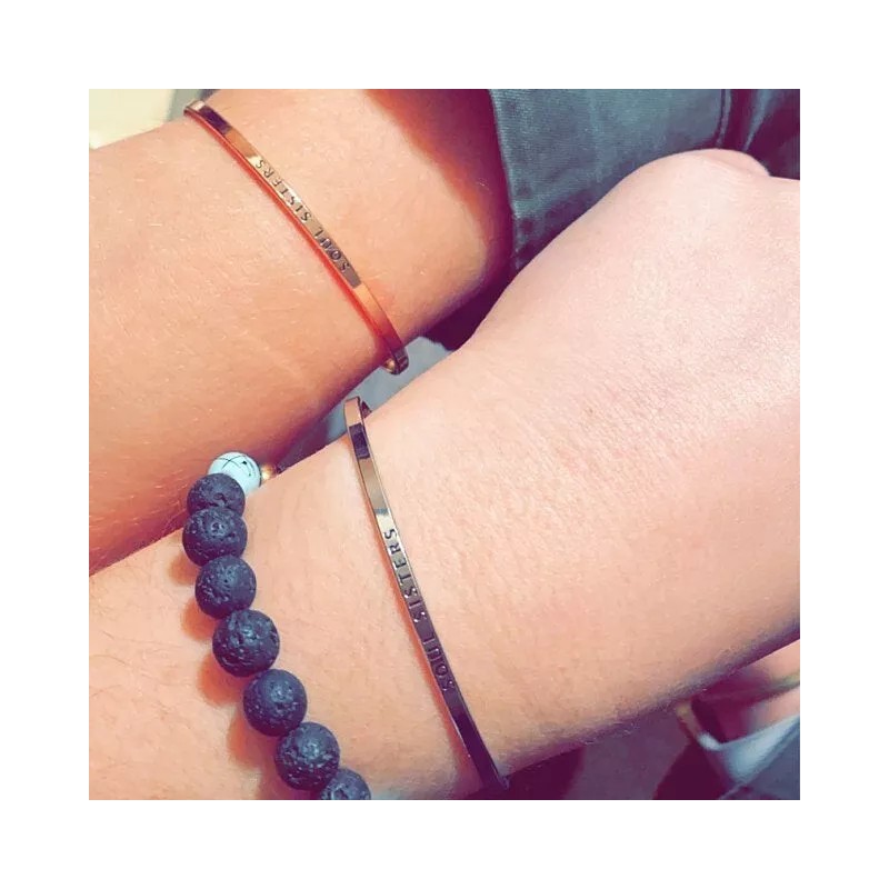 Curated Trinkets LOVE (ARROW) | Inspired Message Engraved Simple Bangle