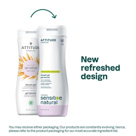 ATTITUDE Body Wash for Sensitive Skin with Oat and Chamomile, EWG Verified, Dermatologically Tested, Vegan, 16 Fl Oz