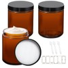 3 Pack 8 oz Amber Glass Jars with lids