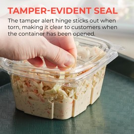 HOME GOODS MARKETPLACE 16oz Clear Tamper Resistant Containers with Lids (40 Pack) – Tamper Evident, Leak-Proof, Stackable Containers for Food Storage, Meal Prep, Sauce & Snacks