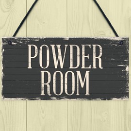 RED OCEAN Vintage Powder Room Rustic Sign Wall Door Toilet Bathroom Plaque Womans Rest Room Ladies