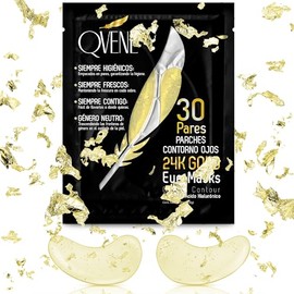 Parches Para Ojos  Oro Puro de 24K  Parches Para Ojeras Contorno de Ojos  Hidrogel con Colágeno  Ácido Hialurónico  30 Pares                          