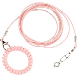 Yeanifeana Bird Training Rope with Ankle Ring, Adjustable Harness, Biting-Resistant Toy with Ankle Foot Ring, Bird Pet Outdoor Flying Training Rope for Terrace (Pink)